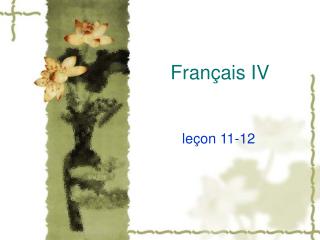 Français IV