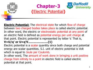 Chapter-3 ( Electric Potential )