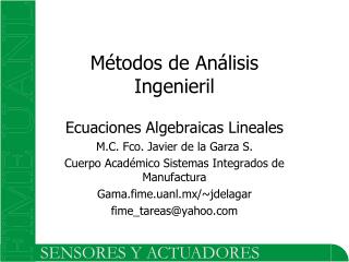 Métodos de Análisis Ingenieril