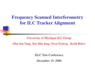 Frequency Scanned Interferometry for ILC Tracker Alignment