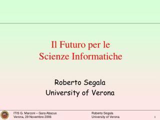 Il Futuro per le Scienze Informatiche