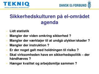 Sikkerhedskulturen på el-området agenda