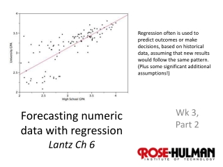 Forecasting numeric data with regression Lantz Ch 6