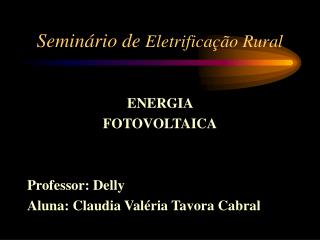 Seminário de Eletrificação Rural