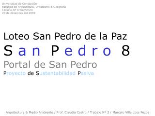 Arquitectura &amp; Medio Ambiente / Prof. Claudia Castro / Trabajo Nº 3 / Marcelo Villalobos Pezos