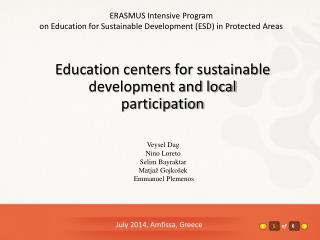 Education centers for sustainable development and local participation