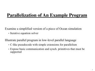 Parallelization of An Example Program