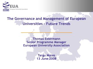 The Governance and Management of European Universities – Future Trends