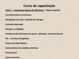 Curso de capacitação