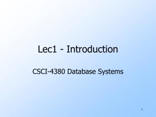 Lec1 - Introduction