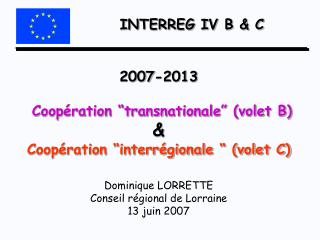 INTERREG IV B &amp; C