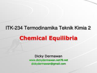 ITK-234 Termodinamika Teknik Kimia 2