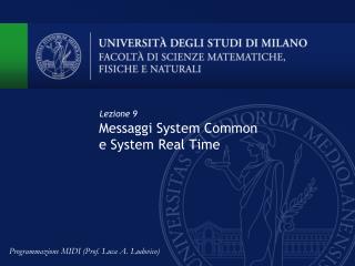 Messaggi System Common e System Real Time