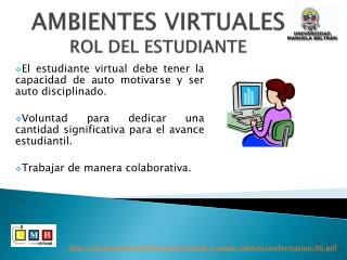 AMBIENTES VIRTUALES ROL DEL ESTUDIANTE