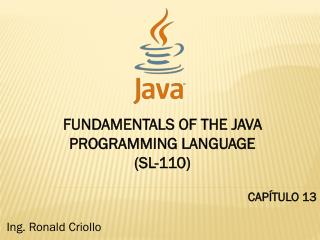 FUNDAMENTALS OF THE JAVA PROGRAMMING LANGUAGE (SL-110)