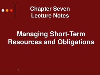 Chapter Seven Lecture Notes