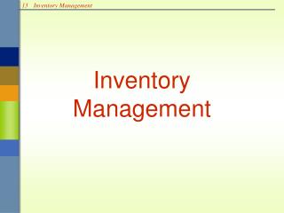 Inventory Management
