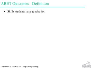 ABET Outcomes - Definition