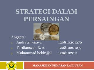 STRATEGI dalam persaingan