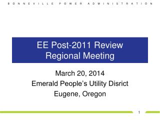 EE Post-2011 Review Regional Meeting