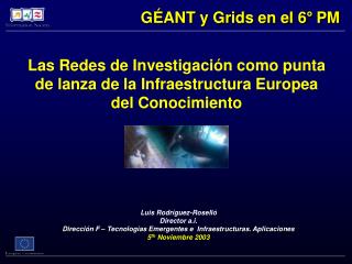 Las Redes de Investigación como punta de lanza de la Infraestructura Europea del Conocimiento