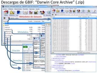 Descargas de GBIF: “Darwin Core Archive” (. zip )