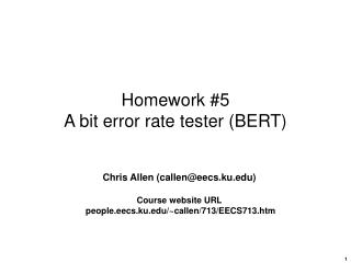 Homework #5 A bit error rate tester (BERT)