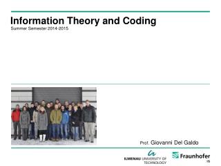 Information Theory and Coding