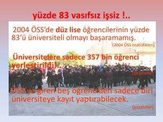 yüzde 83 vasıfsız işsiz !..