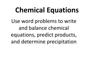 Chemical Equations