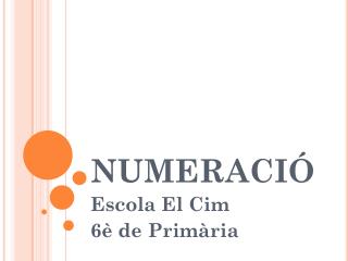 NUMERACIÓ