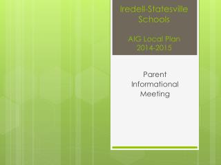 Iredell-Statesville Schools AIG Local Plan 2014-2015