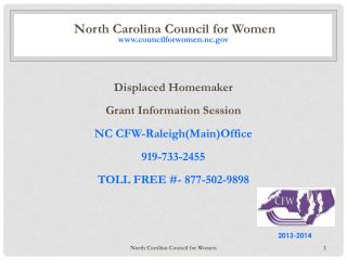 North Carolina Council for Women councilforwomen.nc Displaced Homemaker