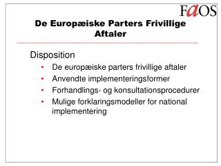 De Europæiske Parters Frivillige Aftaler
