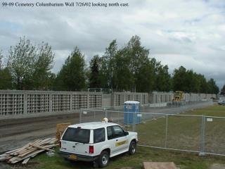 99-09 Cemetery Columbarium Wall 7/26/02 looking north east.