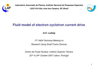 Laboratório Associado de Plasma, Instituto Nacional de Pesquisas Espaciais