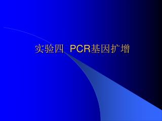 实验四 PCR 基因扩增