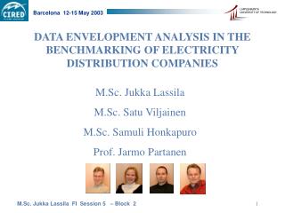 DATA ENVELOPMENT ANALYSIS IN THE BENCHMARKING OF ELECTRICITY DISTRIBUTION COMPANIES