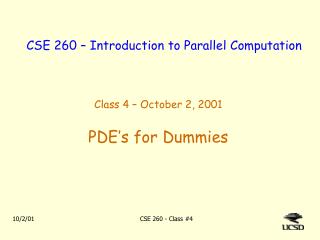 CSE 260 – Introduction to Parallel Computation