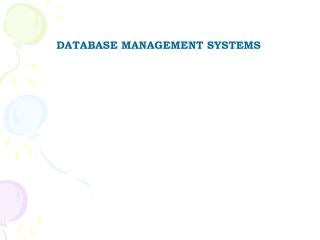 DATABASE MANAGEMENT SYSTEMS