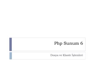 Php Sunum 6