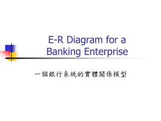 E-R Diagram for a Banking Enterprise
