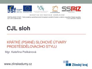 Krátké (Psané) slohové útvary Prostěsdělovacího stylu
