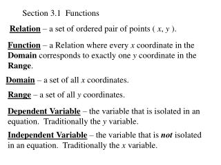 Section 3.1 Functions