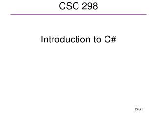 CSC 298
