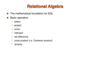 Relational Algebra