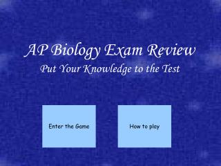 AP Biology Exam Review Put Your Knowledge to the Test