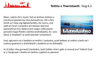 Rŵan, rydych chi’n mynd i fod yn drefnwr teithiau a