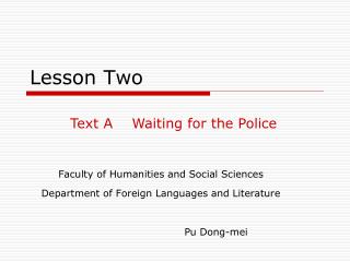 Lesson Two