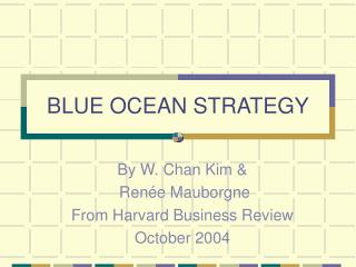 BLUE OCEAN STRATEGY